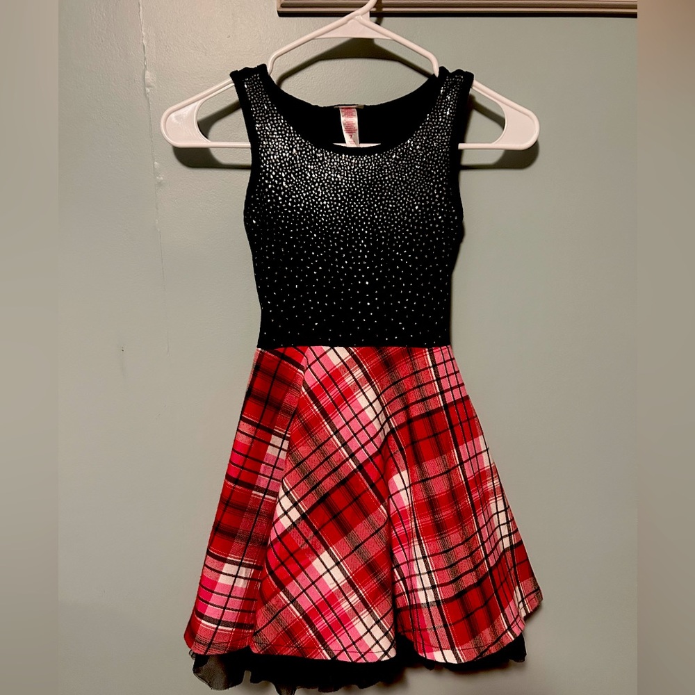 Girls Dress Black/Plaid